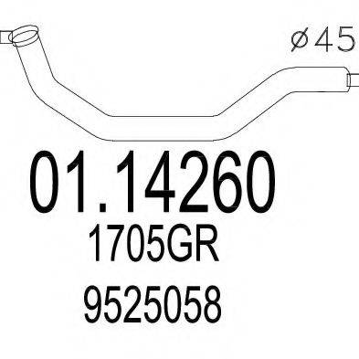 MTS 0114260 Труба вихлопного газу