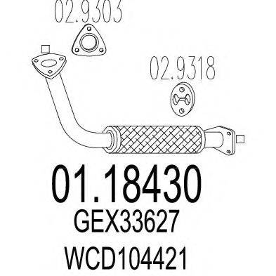 MTS 0118430 Труба вихлопного газу