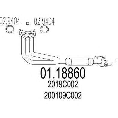 MTS 0118860 Труба вихлопного газу