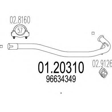 MTS 0120310 Труба вихлопного газу