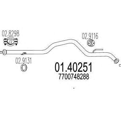 MTS 0140251 Труба вихлопного газу
