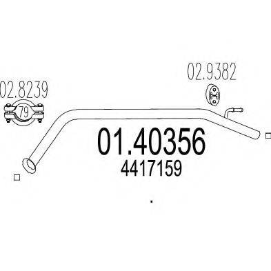 MTS 0140356 Труба вихлопного газу