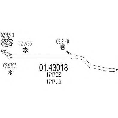 MTS 0143018 Труба вихлопного газу