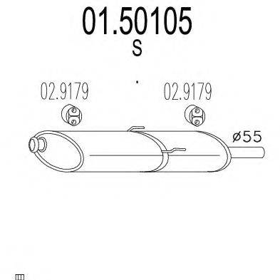 MTS 0150105 Середній глушник вихлопних газів