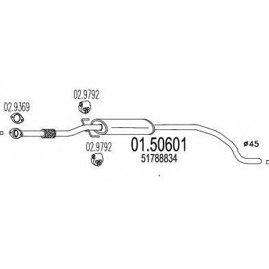 MTS 0150601 Середній глушник вихлопних газів