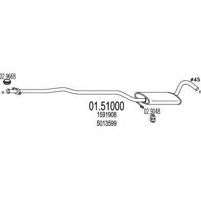 MTS 0151000 Середній глушник вихлопних газів