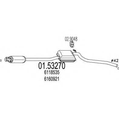 MTS 0153270 Середній глушник вихлопних газів