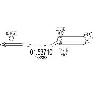 MTS 0153710 Середній глушник вихлопних газів