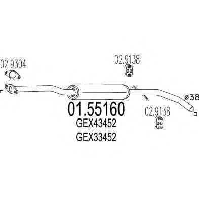 MTS 0155160 Середній глушник вихлопних газів