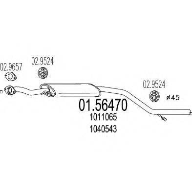 MTS 0156470 Середній глушник вихлопних газів