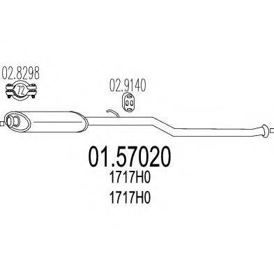 MTS 0157020 Середній глушник вихлопних газів