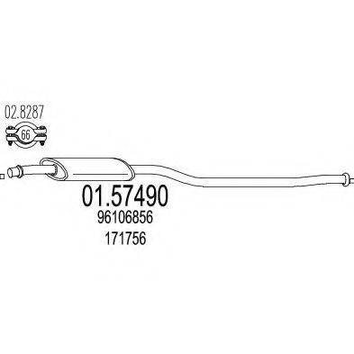 MTS 0157490 Середній глушник вихлопних газів