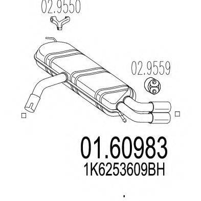 MTS 0160983 Глушник вихлопних газів кінцевий