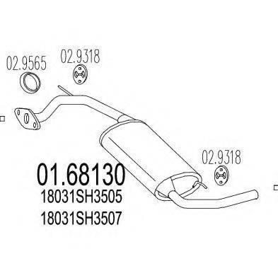 MTS 0168130 Глушник вихлопних газів кінцевий