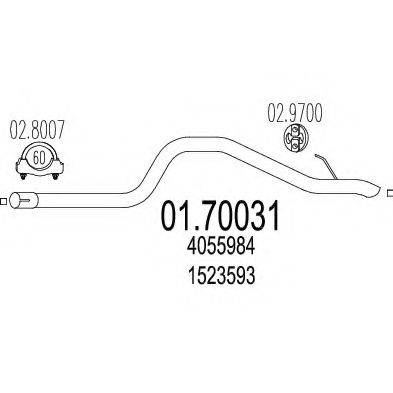 MTS 0170031 Труба вихлопного газу