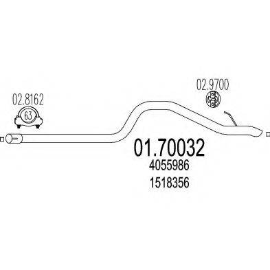 MTS 0170032 Труба вихлопного газу