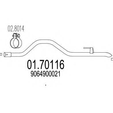 MTS 0170116 Труба вихлопного газу