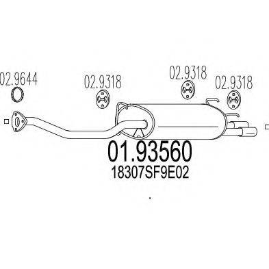 MTS 0193560 Глушник вихлопних газів кінцевий