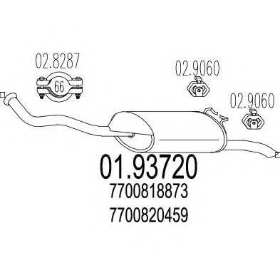 MTS 0193720 Глушник вихлопних газів кінцевий