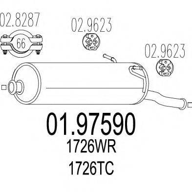 MTS 0197590 Глушник вихлопних газів кінцевий