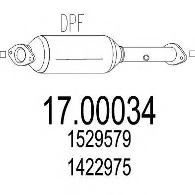 MTS 1700034 Саджовий/частковий фільтр, система вихлопу ОГ