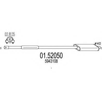 MTS 0152050 Середній глушник вихлопних газів