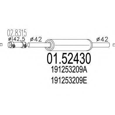 MTS 0152430 Середній глушник вихлопних газів