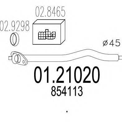 MTS 0121020 Труба вихлопного газу