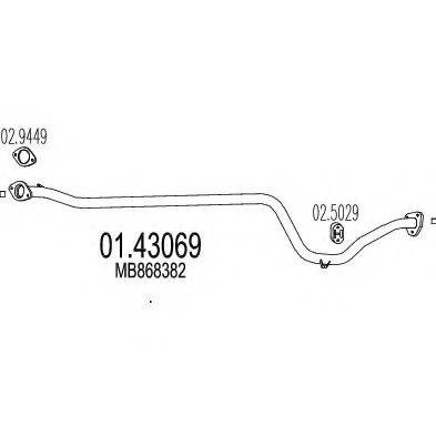 MTS 0143069 Труба вихлопного газу