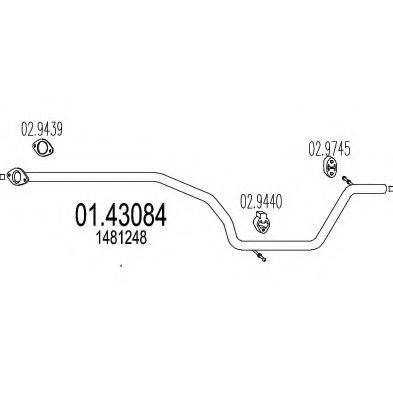 MTS 0143084 Труба вихлопного газу