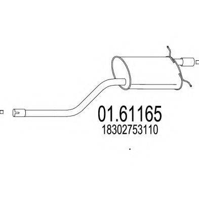 MTS 0161165 Глушник вихлопних газів кінцевий