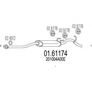 MTS 0161174 Глушник вихлопних газів кінцевий
