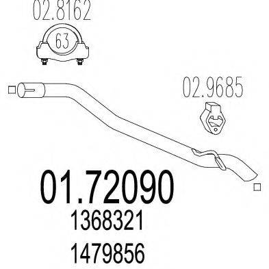 MTS 0172090 Труба вихлопного газу