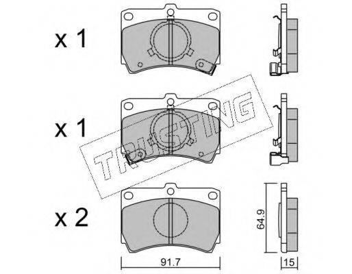 TRUSTING 1050 Комплект гальмівних колодок, дискове гальмо