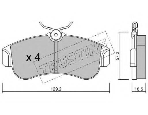 TRUSTING 1250 Комплект гальмівних колодок, дискове гальмо