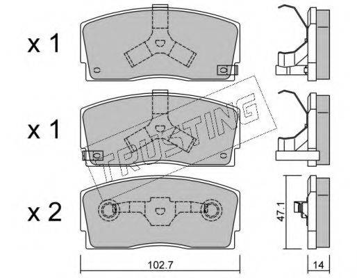 TRUSTING 2490 Комплект гальмівних колодок, дискове гальмо