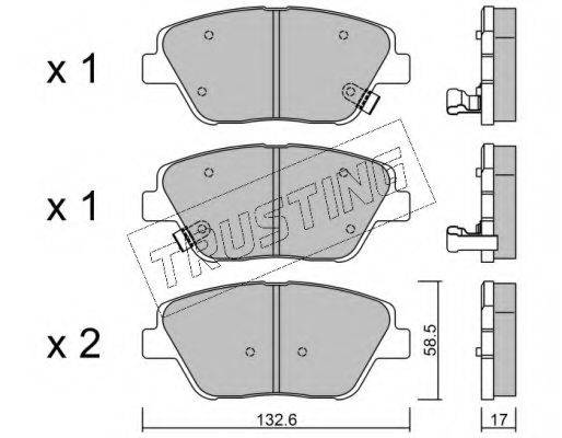 TRUSTING 9610 Комплект гальмівних колодок, дискове гальмо