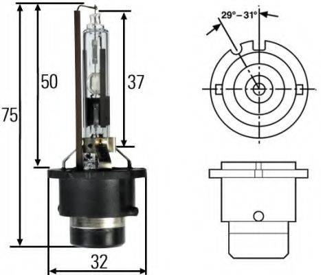 HELLA 8GS007001151 Лампа розжарювання, фара далекого світла; Лампа розжарювання, основна фара; Лампа розжарювання; Лампа розжарювання, основна фара