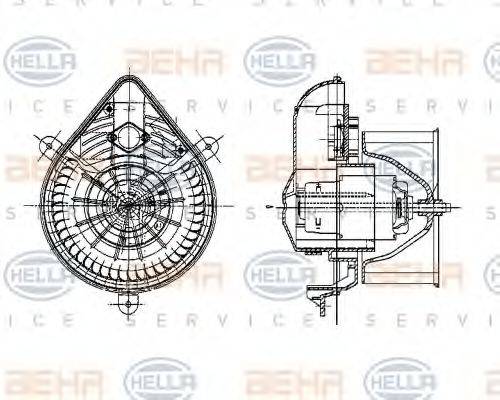 HELLA 8EW009157581 Вентилятор салону