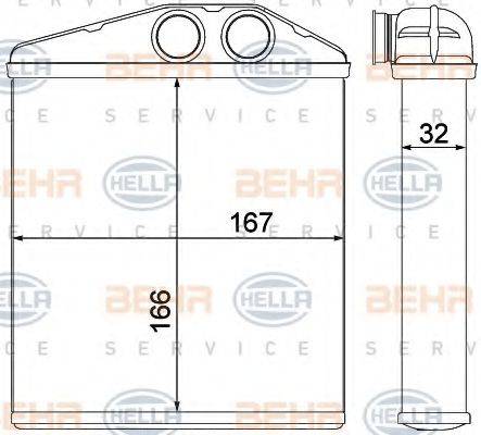 HELLA 8FH351000501 Теплообмінник, опалення салону