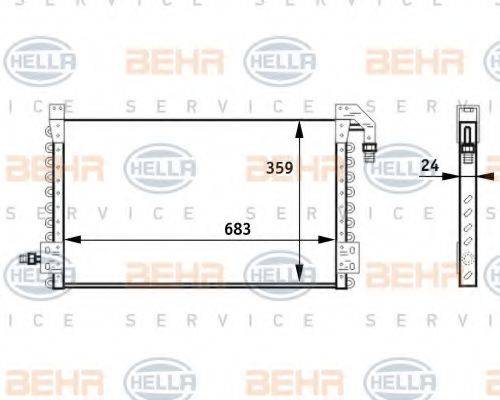 HELLA 8FC351024471 Конденсатор, кондиціонер