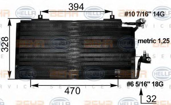 HELLA 8FC351035611 Конденсатор, кондиціонер