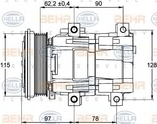 HELLA 8FK351113191 Компресор, кондиціонер