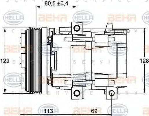 HELLA 8FK351113241 Компресор, кондиціонер