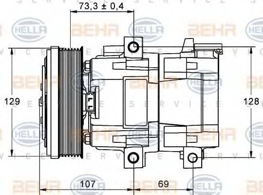 HELLA 8FK351113381 Компресор, кондиціонер