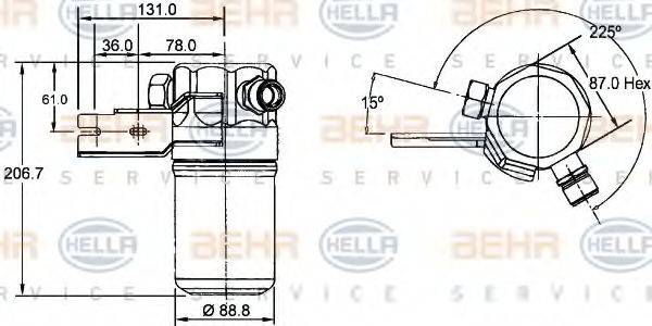 HELLA 8FT351192391 Осушувач, кондиціонер