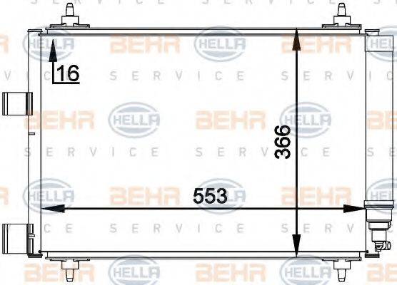 HELLA 8FC351300661 Конденсатор, кондиціонер