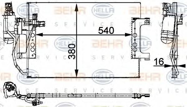 HELLA 8FC351301391 Конденсатор, кондиціонер