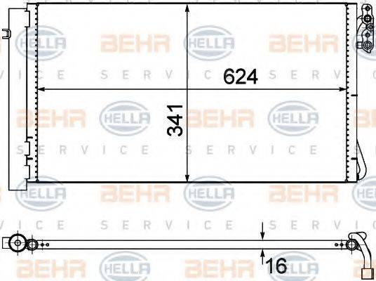 HELLA 8FC351302621 Конденсатор, кондиціонер