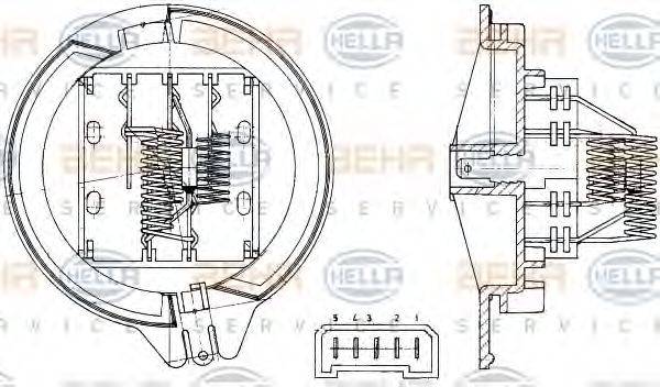 HELLA 9ML351303291 Опір, вентилятор салону